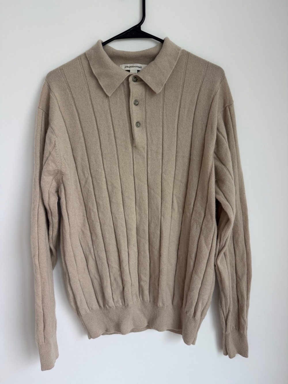 Pronto uomo men cashmere polo sweater
